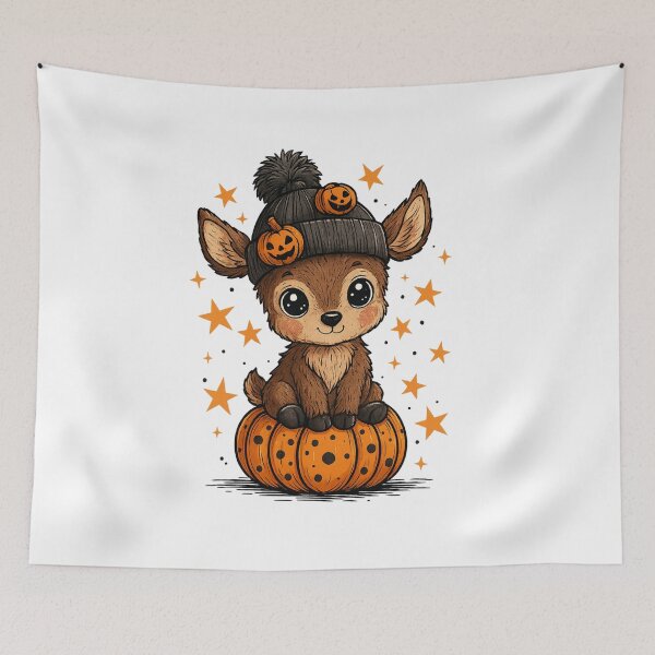 Item preview, Cute Baby Deer Halloween Design | Kawaii Pumpkin Animal Art | Adorable Fall Illustration for T-Shirts, Mugs, Stickers & Home Decor designed and sold by 5CatDesign.
