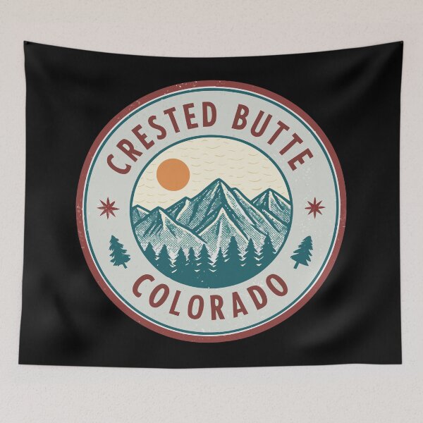 Item preview, Vintage Crested Butte Colorado Emblem – Retro Mountain Sunset Graphic designed and sold by VividOrganica.