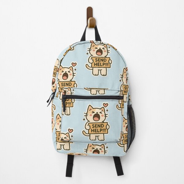 Item preview, Cute Cat Holding “SEND HELP!!!” Sign designed and sold by Chill Doodles.