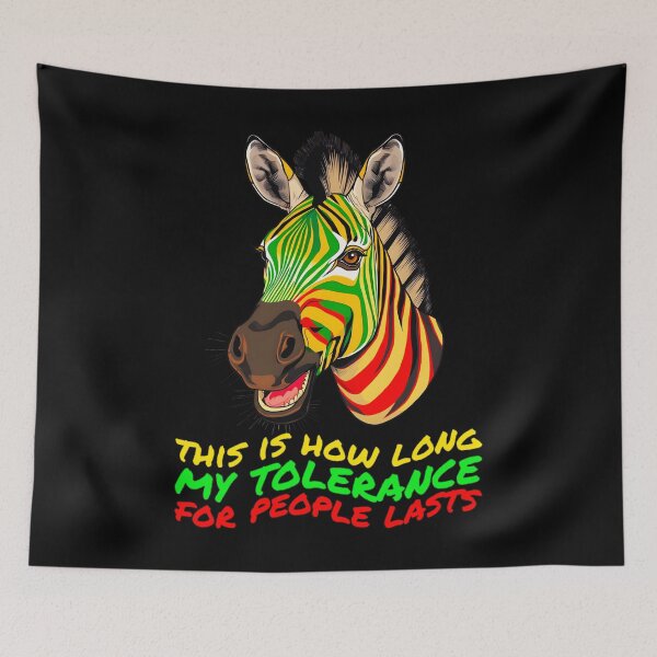 Item preview, Funny Sarcastic Zebra  This is How Long My Tolerance for People Lasts Adult Humor designed and sold by Zayavca.
