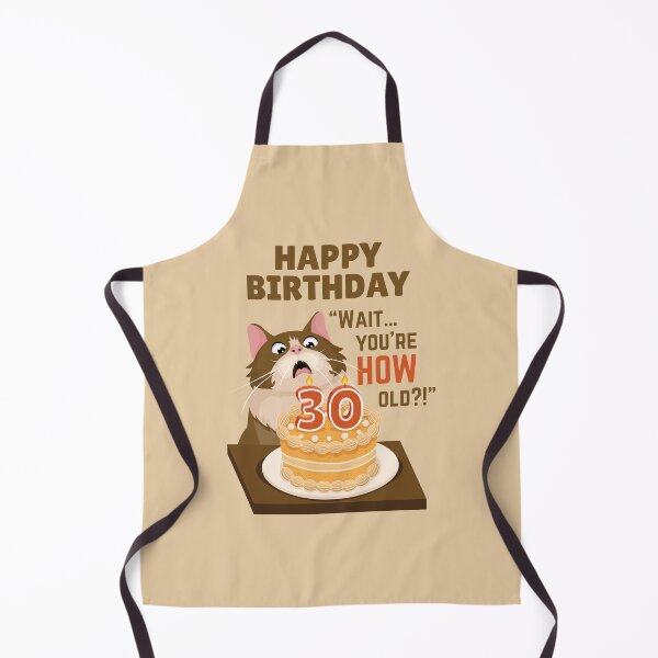Item preview, Funny 30th Birthday Shocked Cat Funny Cake designed and sold by Art-of-Rory.