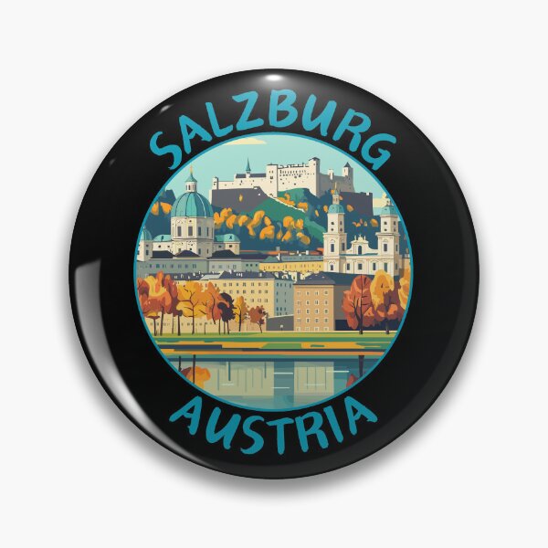 Item preview, Salzburg in Austria Retro Travel Art Circle Emblem designed and sold by MaateoDesign.