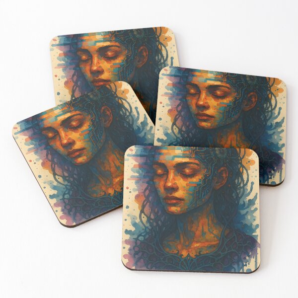 Item preview, Circuit Dreams: Watercolor Techno-Trance Portrait designed and sold by WhisperFrame.