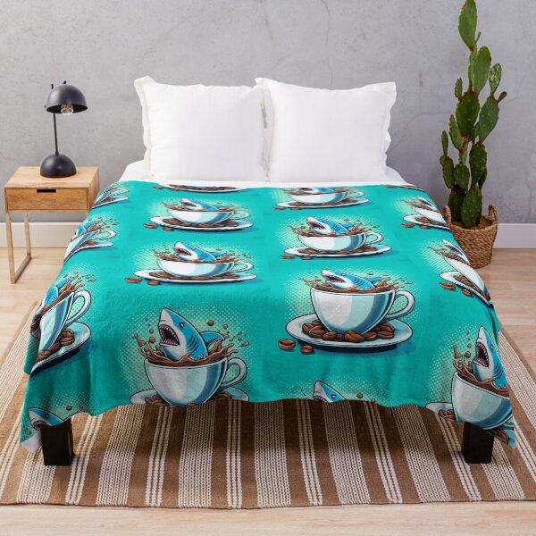 Item preview, coffee-loving shark designed and sold by Dogandesighn.