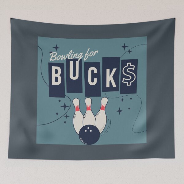 Item preview, Retro Bowling for Bucks design designed and sold by BlesstB.
