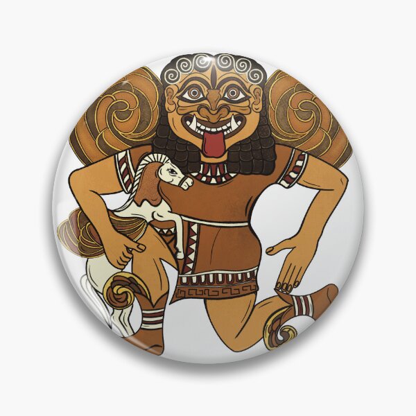 Item preview, Archaic Gorgon with Pegasus – Ancient Greek Mythology Art designed and sold by Ancient-Tales.