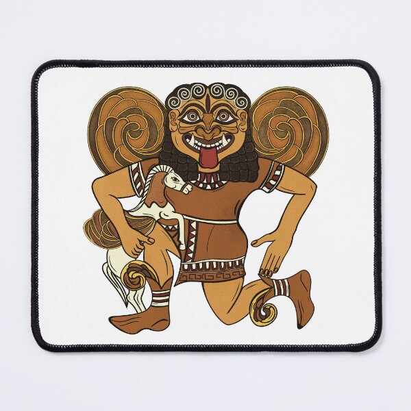 Item preview, Archaic Gorgon with Pegasus – Ancient Greek Mythology Art designed and sold by Ancient-Tales.