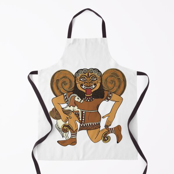 Item preview, Archaic Gorgon with Pegasus – Ancient Greek Mythology Art designed and sold by Ancient-Tales.