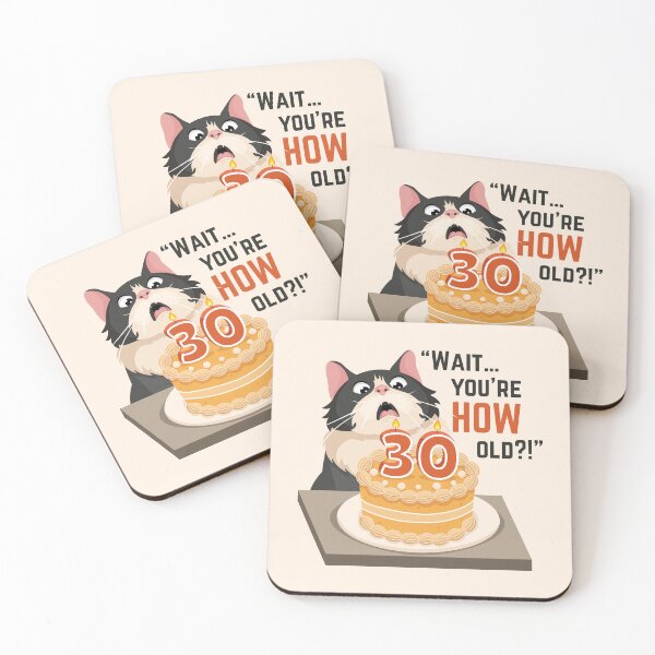 Item preview, Sarcastic 30th Birthday Shocked Cat Funny Cake Meme designed and sold by Art-of-Rory.