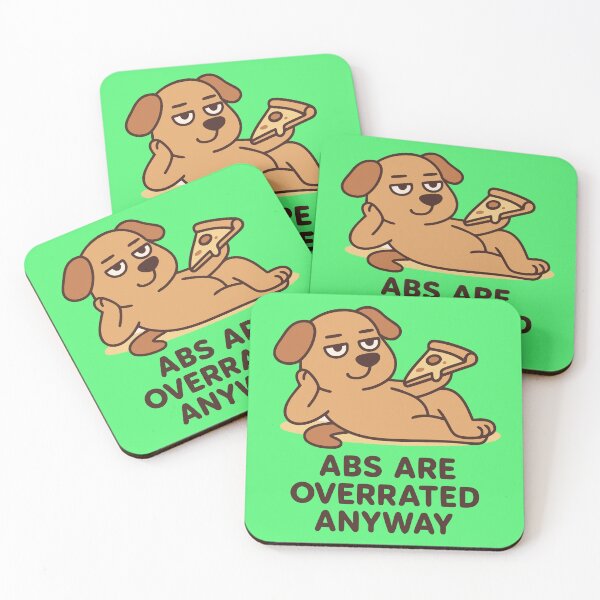 Item preview, Funny Dog – “ABS Are Overrated Anyway” – Cute Fitness Meme Illustration designed and sold by DeanBlacksmith.