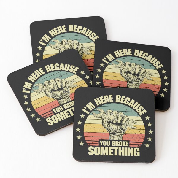 Item preview, I'm here because you broke something - Funny Engineering sayings vintage retro sunset designed and sold by SkeletonsDanger.