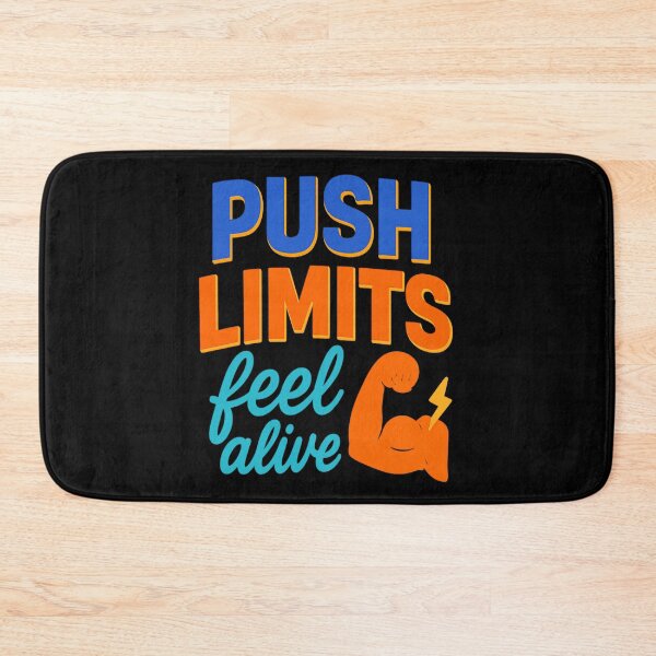 Item preview, Push Limits Feel Alive – Colorful Motivational Gym Design designed and sold by ArthUpscale.