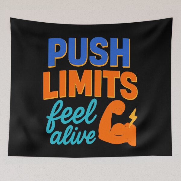 Item preview, Push Limits Feel Alive – Colorful Motivational Gym Design designed and sold by ArthUpscale.