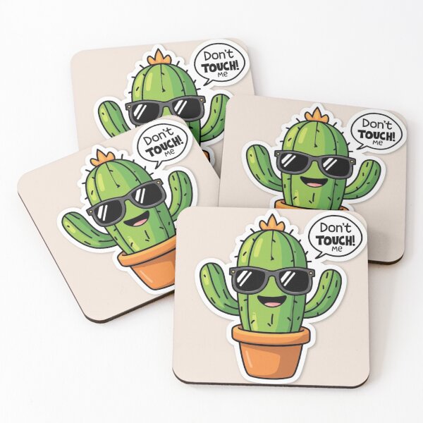Item preview, Funny cactus sticker “Don’t Touch Me” designed and sold by Chill Doodles.