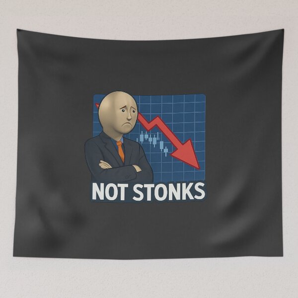 Item preview, Not Stonks Meme Man Design designed and sold by Bratak.