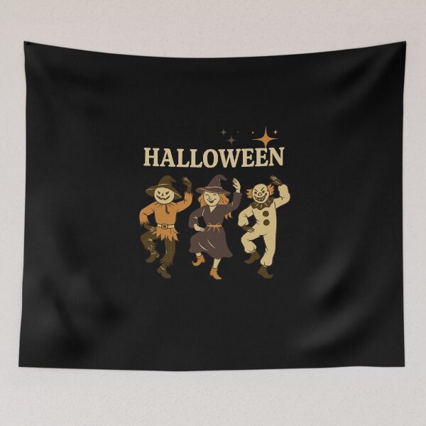 Item preview, Halloween Dancing Scarecrow, Witch and Evil Clown – Spooky Party Design designed and sold by Trendora Studio.