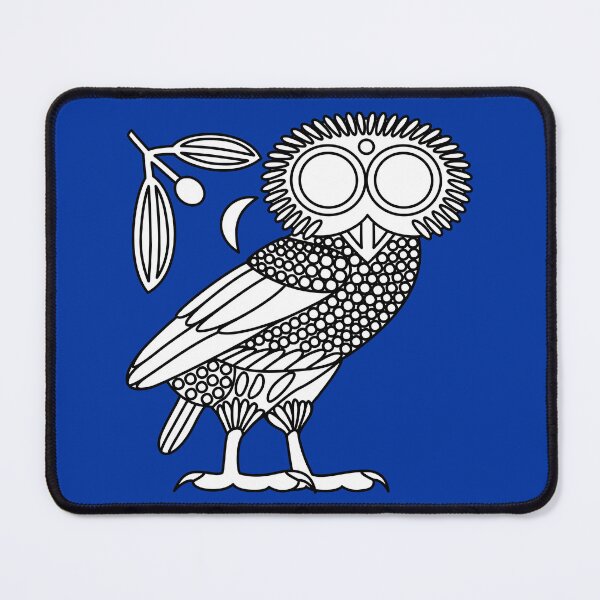 Item preview, Owl of Athena [White on Blue + Wreath and Crescent] designed and sold by jorellaf.