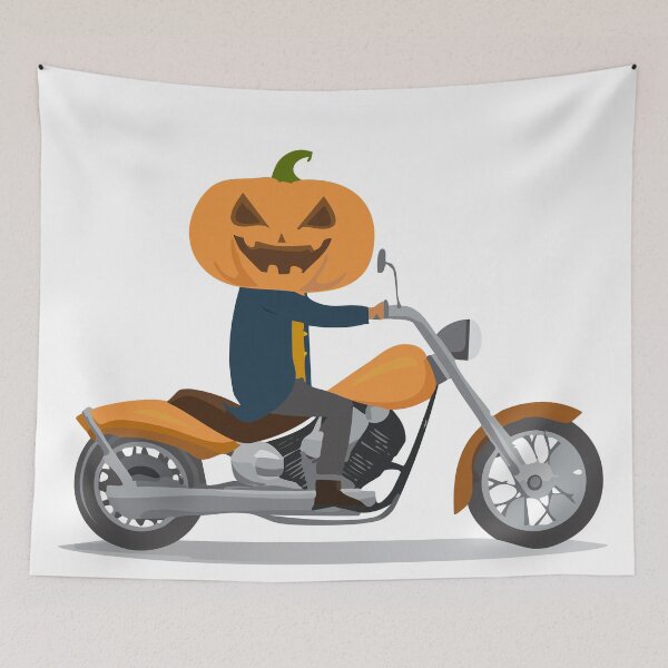 Item preview, Pumpkin head riding a motorcycle designed and sold by 79Graphics.