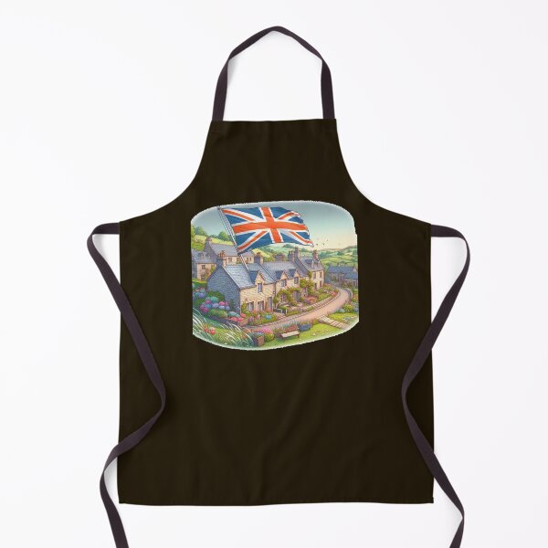 Item preview, Cotswolds Hidden Villages in England 3D Cute Sketch with UK Flag, designed and sold by PaintMeWorld.