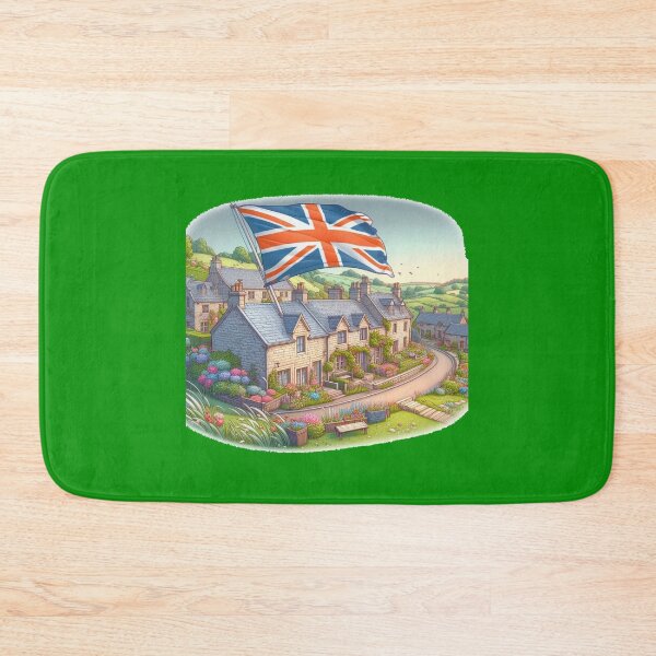 Item preview, Cotswolds Hidden Villages in England 3D Cute Sketch with UK Flag,  designed and sold by PaintMeWorld.