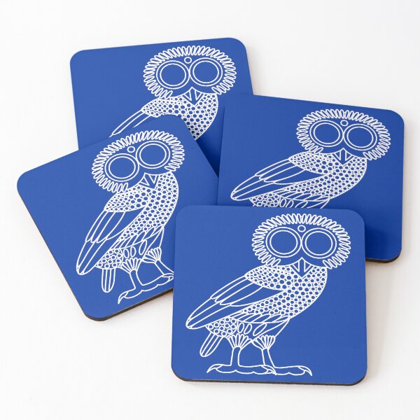 Item preview, Owl of Athena [White Outline on Blue (owl only)] designed and sold by jorellaf.