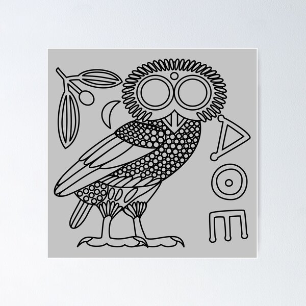 Item preview, Owl of Athena [Black Outline + All] designed and sold by jorellaf.