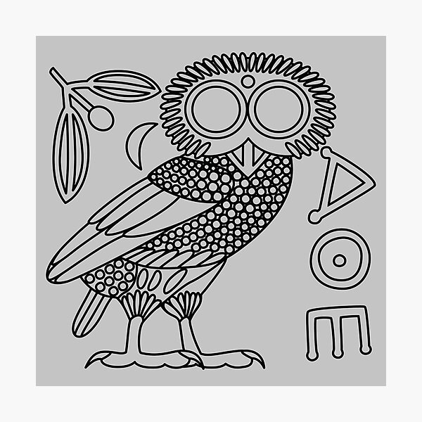 Item preview, Owl of Athena [Black Outline + All] designed and sold by jorellaf.