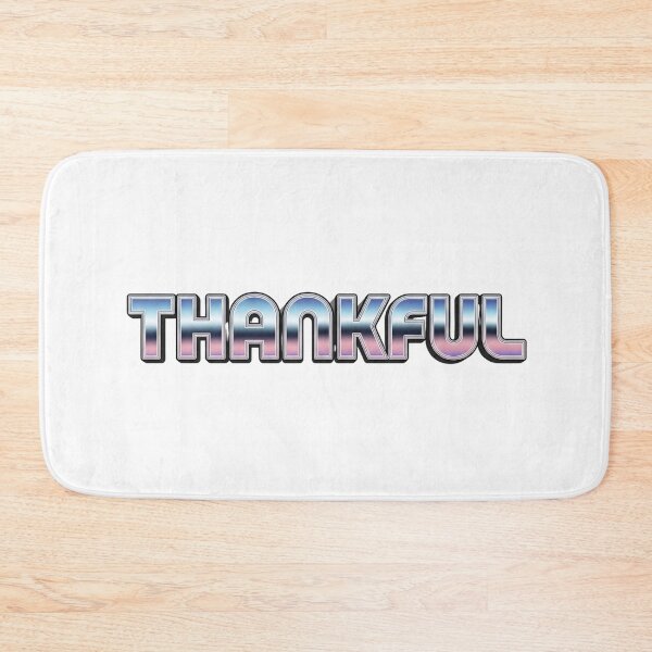 Item preview, Thankful Retro 80s Chrome Typography Design designed and sold by ArtByYunus.