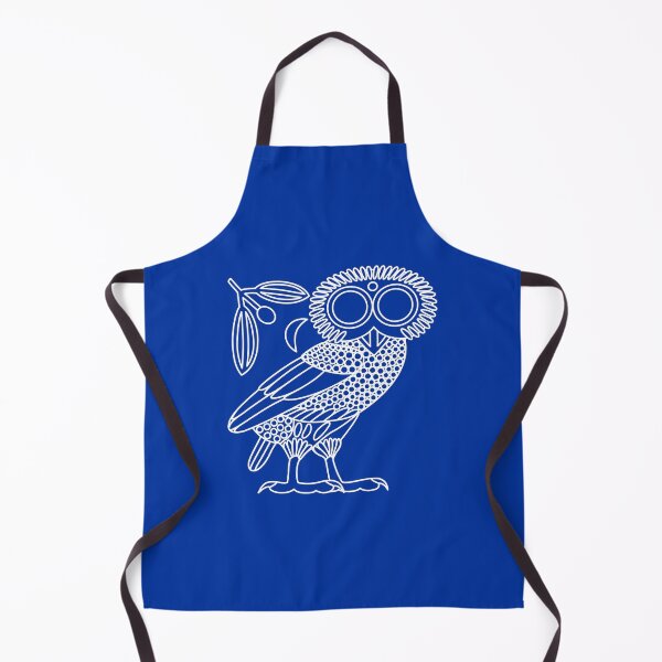 Item preview, Owl of Athena [White Outline on Blue + Wreath and Crescent] designed and sold by jorellaf.