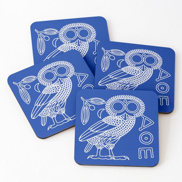 Item preview, Owl of Athena [White Outline on Blue + All] designed and sold by jorellaf.