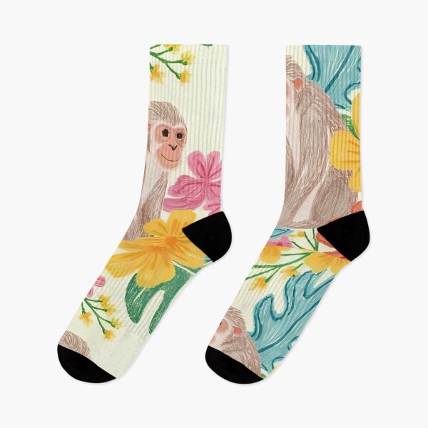 Item preview, Jungle Monkeys with Tropical Flowers designed and sold by mcuj-art.