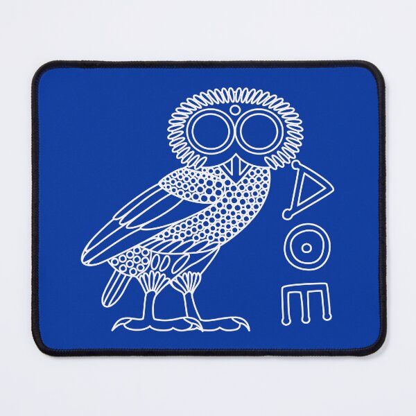 Item preview, Owl of Athena [White Outline on Blue + Ethnicon] designed and sold by jorellaf.