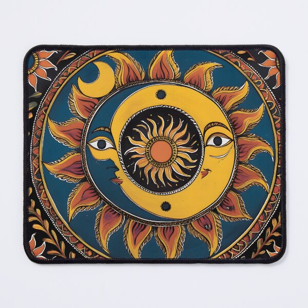 Item preview, Madhubani Sun and Moon Motif Folk Art Print designed and sold by Haus Of K.