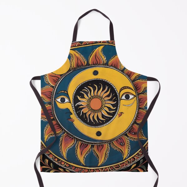 Item preview, Madhubani Sun and Moon Motif Folk Art Print designed and sold by Haus Of K.