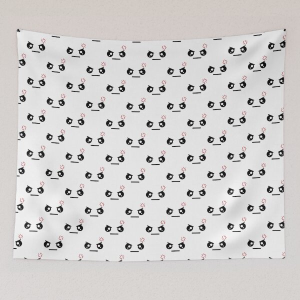 Item preview, Adorable kawaii angry face pattern designed and sold by BlushyPrint.