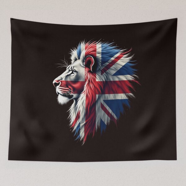 Item preview, UK Flag Union Flag Patriotic Union Jack Flag Lion Face Design designed and sold by adsman68.