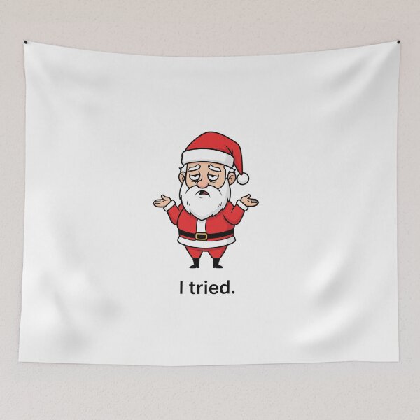 Item preview, "I Tried" Funny Santa Sarcastic Christmas Design designed and sold by ArtByYunus.
