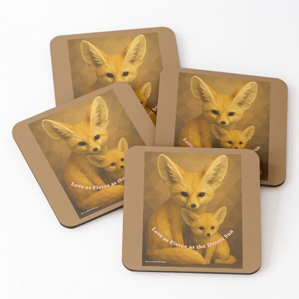 Item preview, Love as Fierce as the Desert Sun – Fennec Fox and Cub Geometric Art designed and sold by GeoWild Designs.
