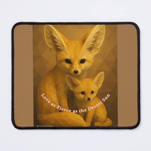 Item preview, Love as Fierce as the Desert Sun – Fennec Fox and Cub Geometric Art designed and sold by GeoWild Designs.