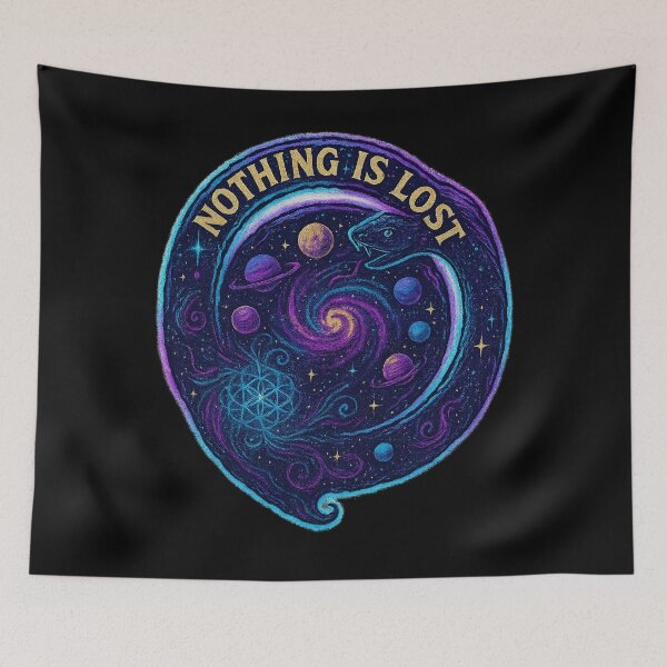 Item preview, Eternal Flow Nothing Is Lost Cosmic Artwork – Psychedelic Ouroboros Snake, Sacred Geometry, Visionary Esoteric Mystical Spiritual Galaxy Art for T-Shirts, Stickers and Posters designed and sold by magicstudiooo.