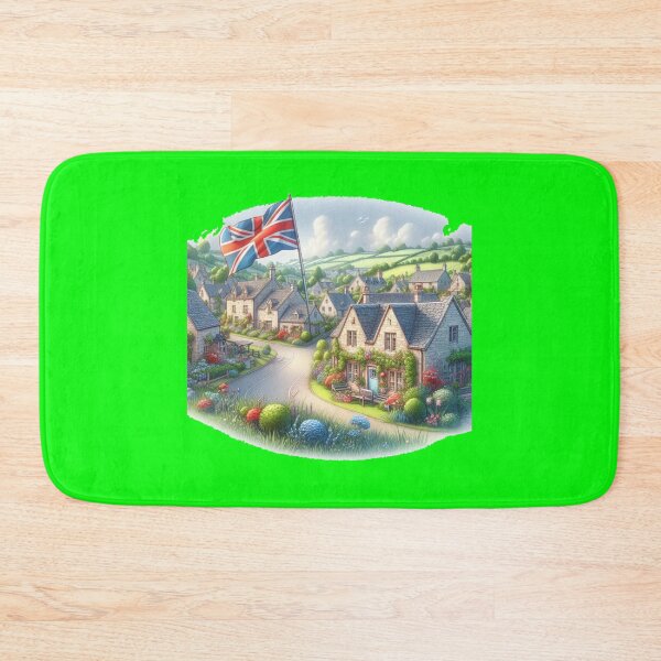 Item preview, Cotswolds Hidden Villages in England 3D Cute Sketch with UK Flag,  designed and sold by PaintMeWorld.