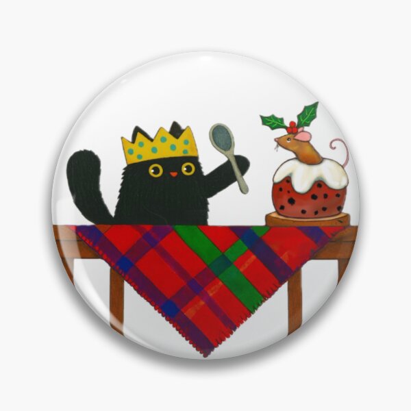 Item preview, Christmouse Pudding - Naughty Black Cat With Mouse designed and sold by TheWishingShed.