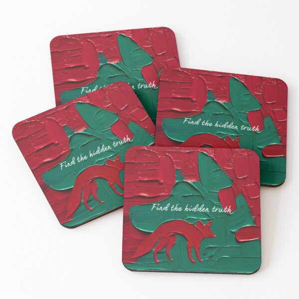Item preview, Abstract Fox Painting – Find the Hidden Truth, Red and Green Mystery Art designed and sold by Ombrya.