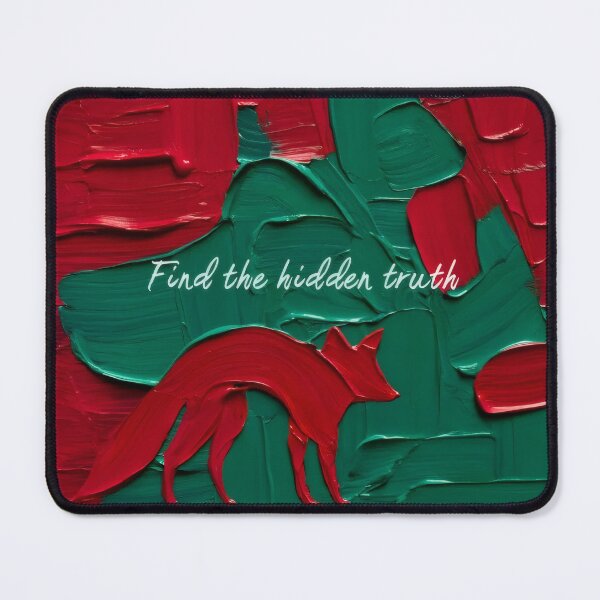 Item preview, Abstract Fox Painting – Find the Hidden Truth, Red and Green Mystery Art designed and sold by Ombrya.