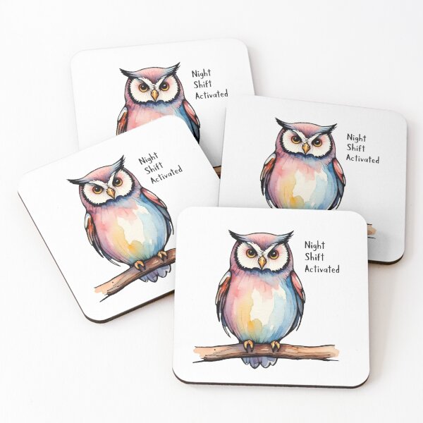 Item preview, Night Shift Activated – Funny Owl Design designed and sold by Ombrya.