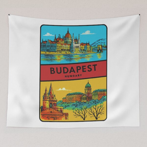 Item preview, Budapest Hungary Vintage Style Decal designed and sold by Decal Mania.