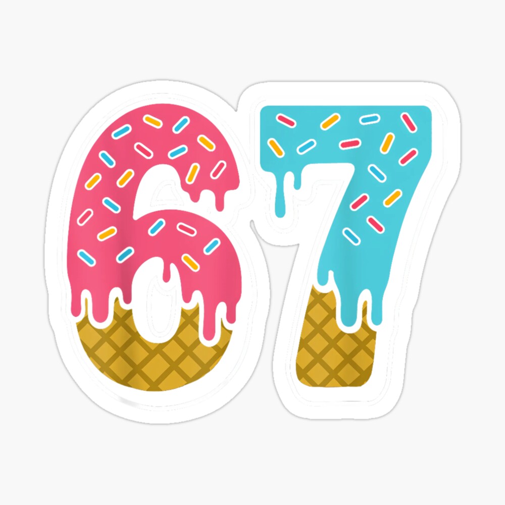 67 Ice Cream Drip Meme Funny Six Seven Gen Alpha Slang Socks