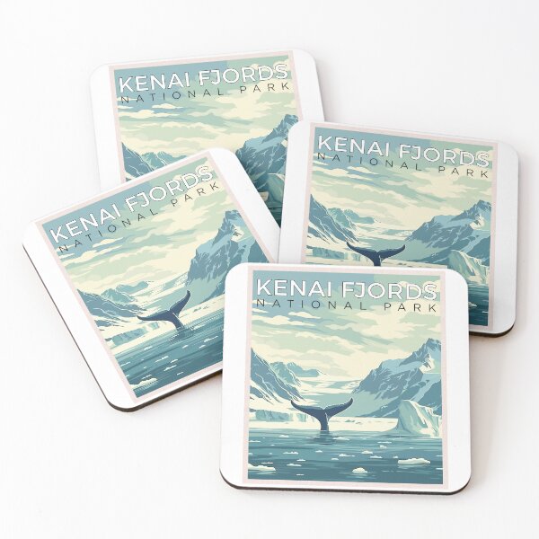 Item preview, Kenai Fjords National Park in Alaska, USA Vintage Art Travel Landscape designed and sold by MaateoDesign.