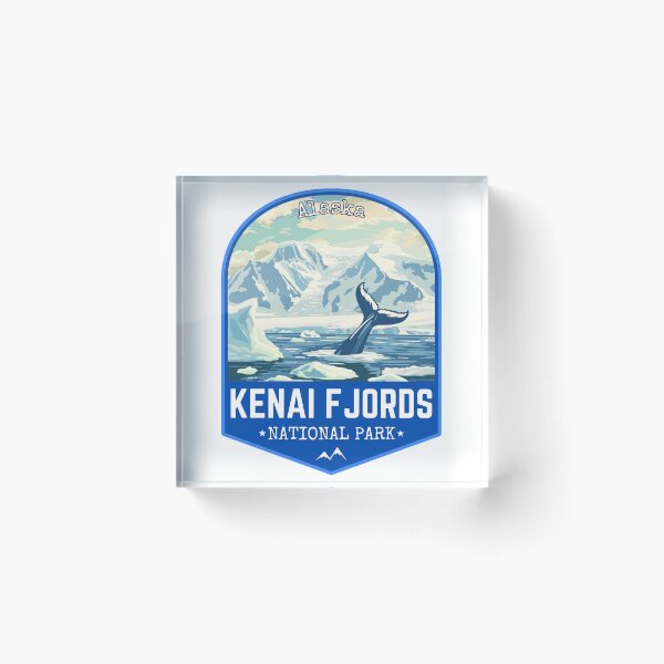 Item preview, Kenai Fjords National Park in Alaska, USA Retro Travel Art Emblem designed and sold by MaateoDesign.
