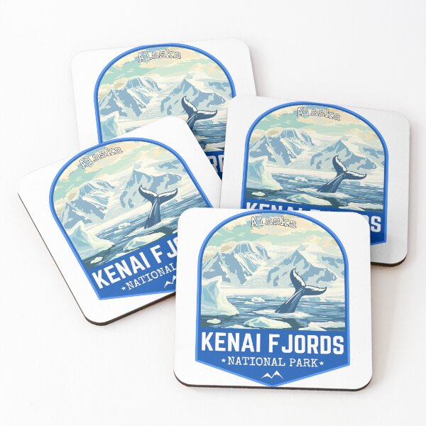 Item preview, Kenai Fjords National Park in Alaska, USA Retro Travel Art Emblem designed and sold by MaateoDesign.